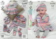 King Cole Cherish DK Baby Set Hat & Cardigan Pattern 4011