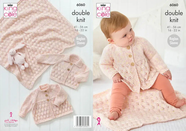 King Cole Cloud Nine DK Jacket, Cardigan, & Blanket Pattern 6060