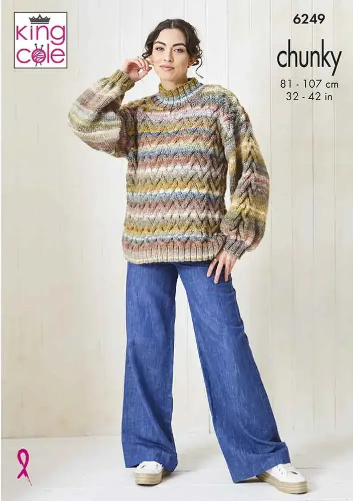 King Cole Cottagespun Chunky Sweater and Accessories Pattern 6249