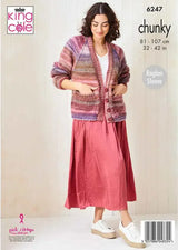 King Cole Cottagespun Chunky Sweater and Cardigan Pattern 6247