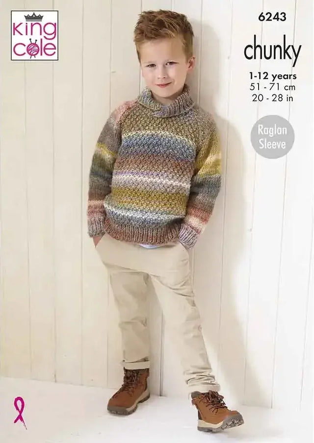 King Cole Cottagespun Chunky Sweaters Pattern 6243