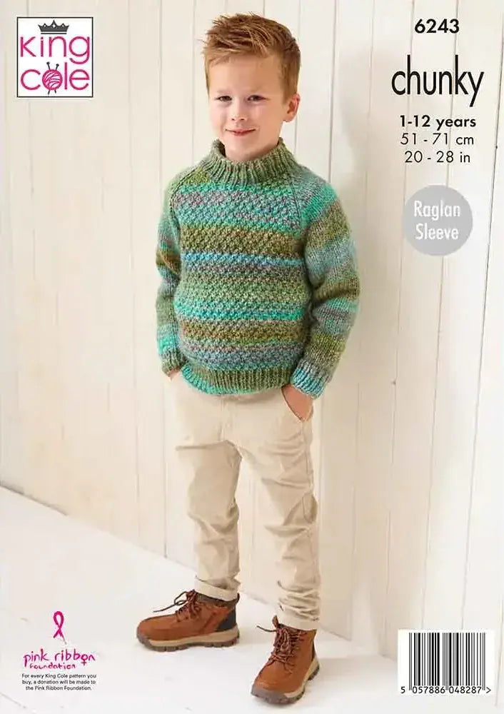 King Cole Cottagespun Chunky Sweaters Pattern 6243