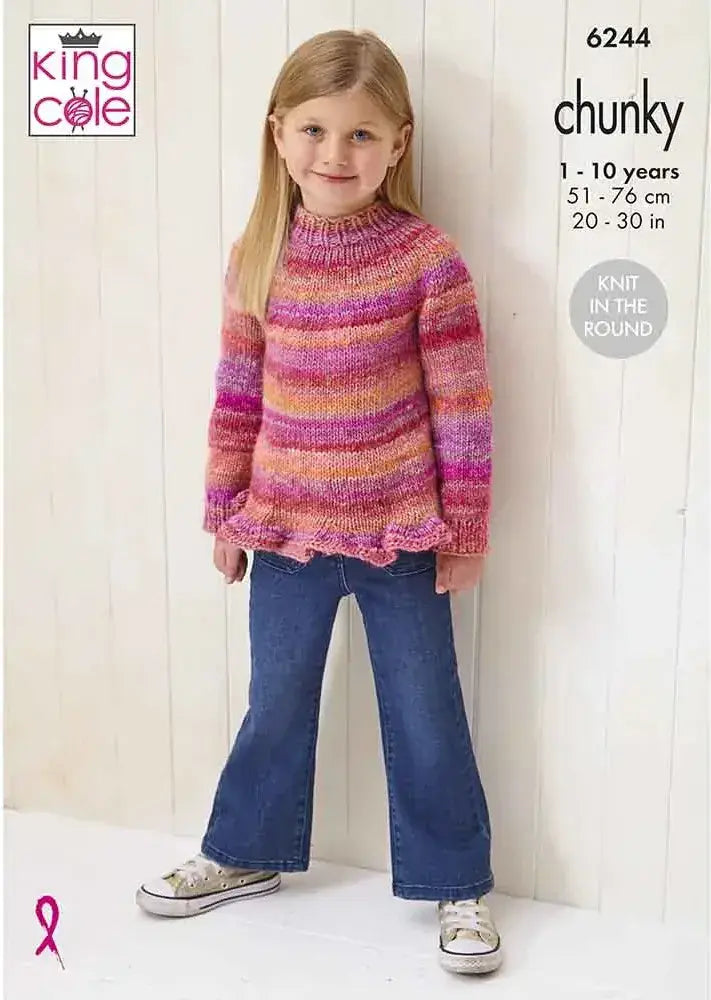 King Cole Cottagespun Chunky Sweaters Pattern 6244