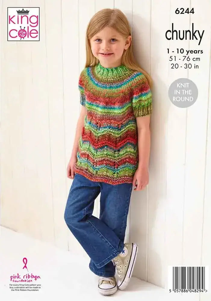 King Cole Cottagespun Chunky Sweaters Pattern 6244