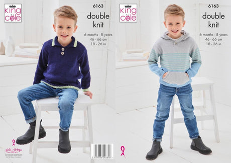 King Cole Cottonsmooth DK Sweater & Hoodie Pattern 6163