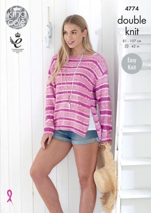 King Cole Cottonsoft Crush DK Sweaters Pattern 4774