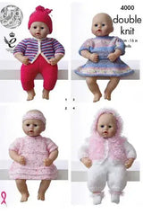 King Cole Dollymix DK Dolls Clothes Pattern 4000