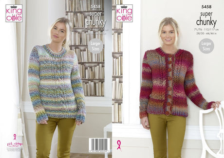 King Cole Explorer Super Chunky Sweater & Cardigan Pattern 5458