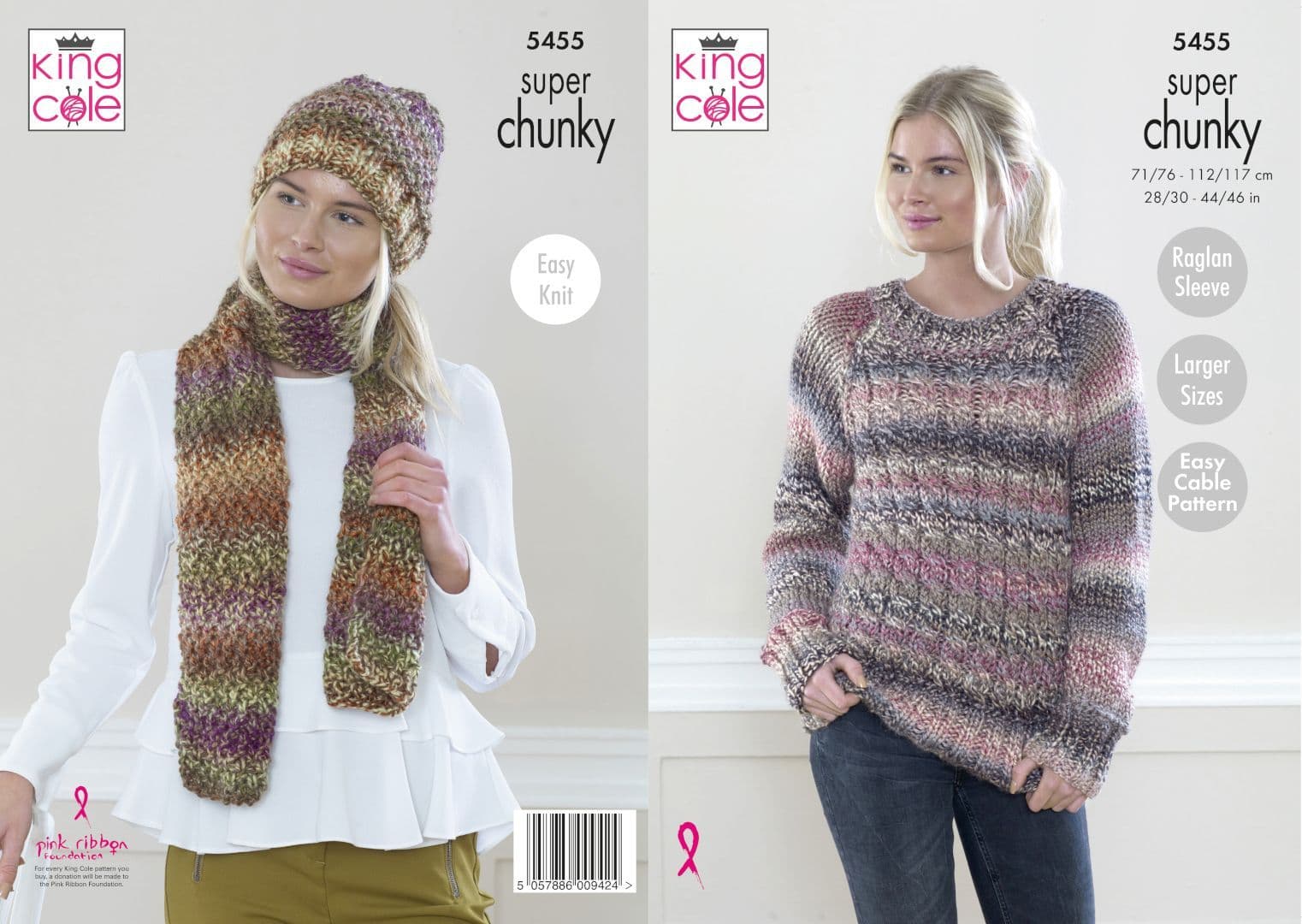 King Cole Explorer Super Chunky Sweater Hat & Scarf Pattern 5455