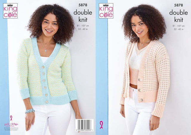 King Cole Finesse Cotton Silk DK Cardigans & Top Pattern 5878