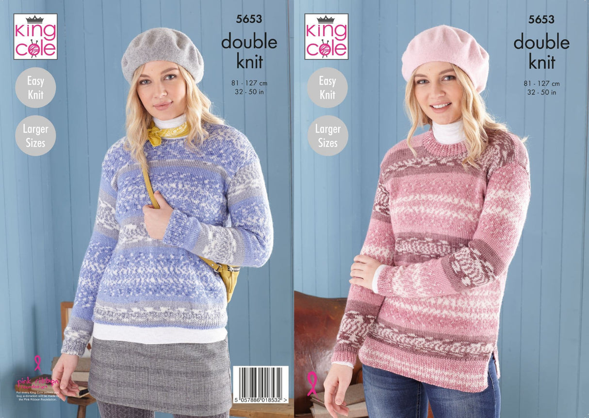 King Cole Fjord DK Sweater & Tunic Pattern 5653