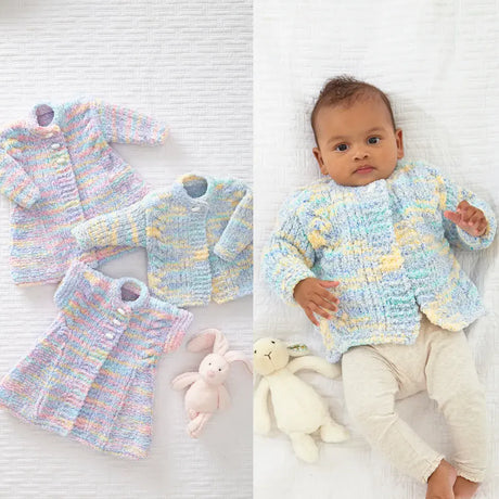 King Cole Fruitilicious Chunky Babies Jacket, Cardigan & Waistcoat Pattern 6238