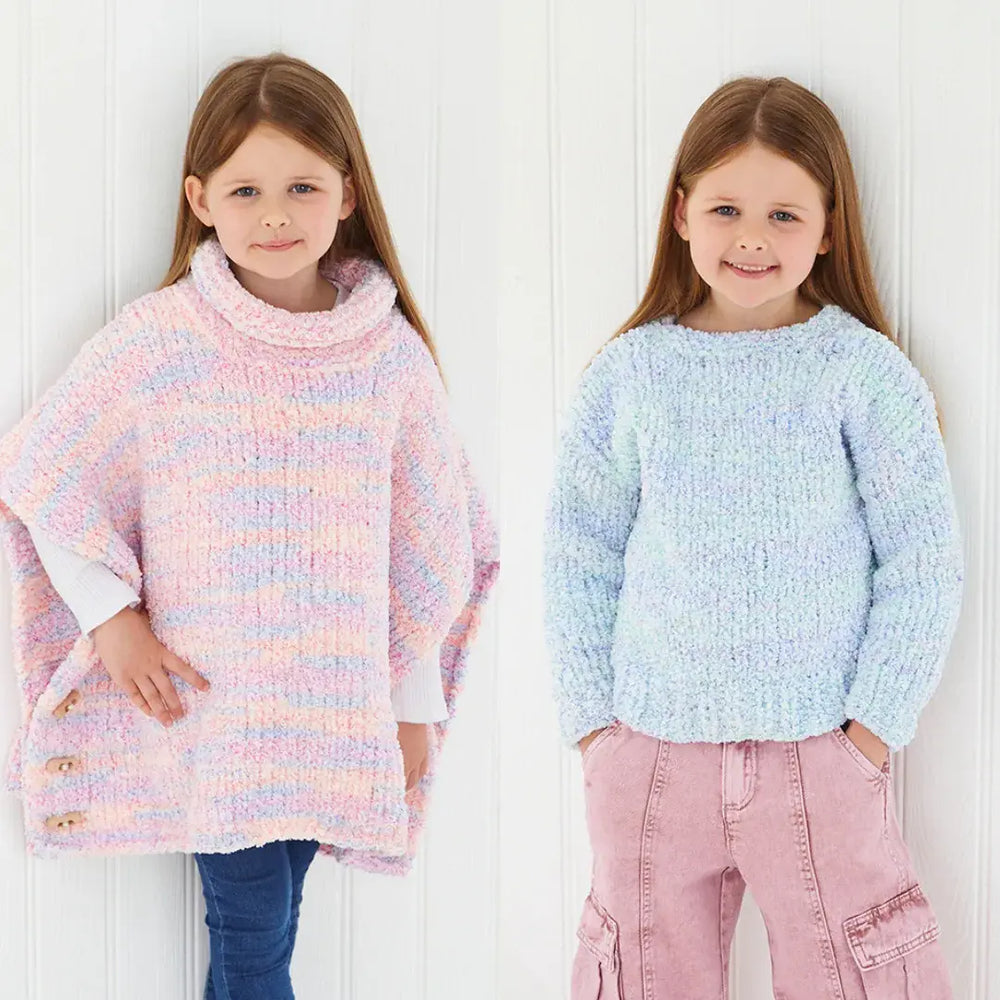 King Cole Child's Poncho & Sweater Knitting Pattern 6240 - Chunky King Cole Child's Poncho & Sweater Knitting Pattern 6240 - Chunky