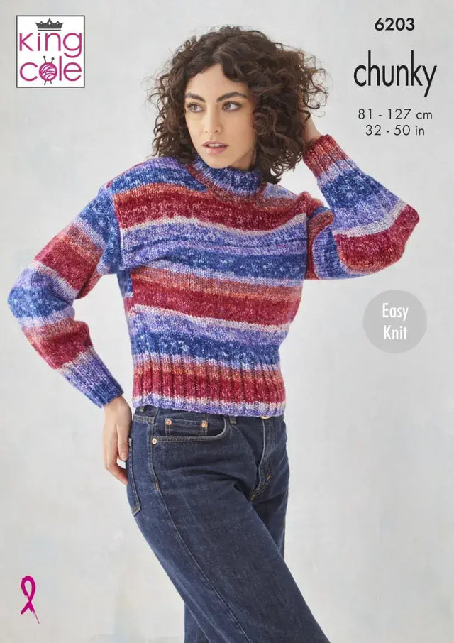 King Cole Hedgerow Chunky Slipover & Sweater Pattern 6203