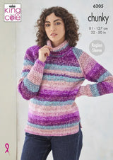 King Cole Hedgerow Chunky Sweater & Cardigan Pattern 6205