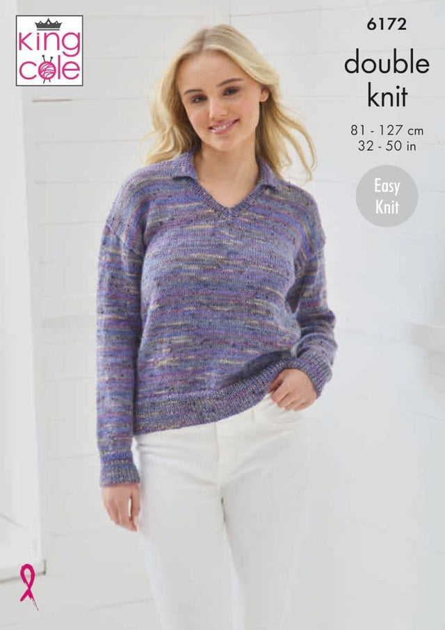 King Cole Homespun Prism DK Sweater & Tank Pattern 6172