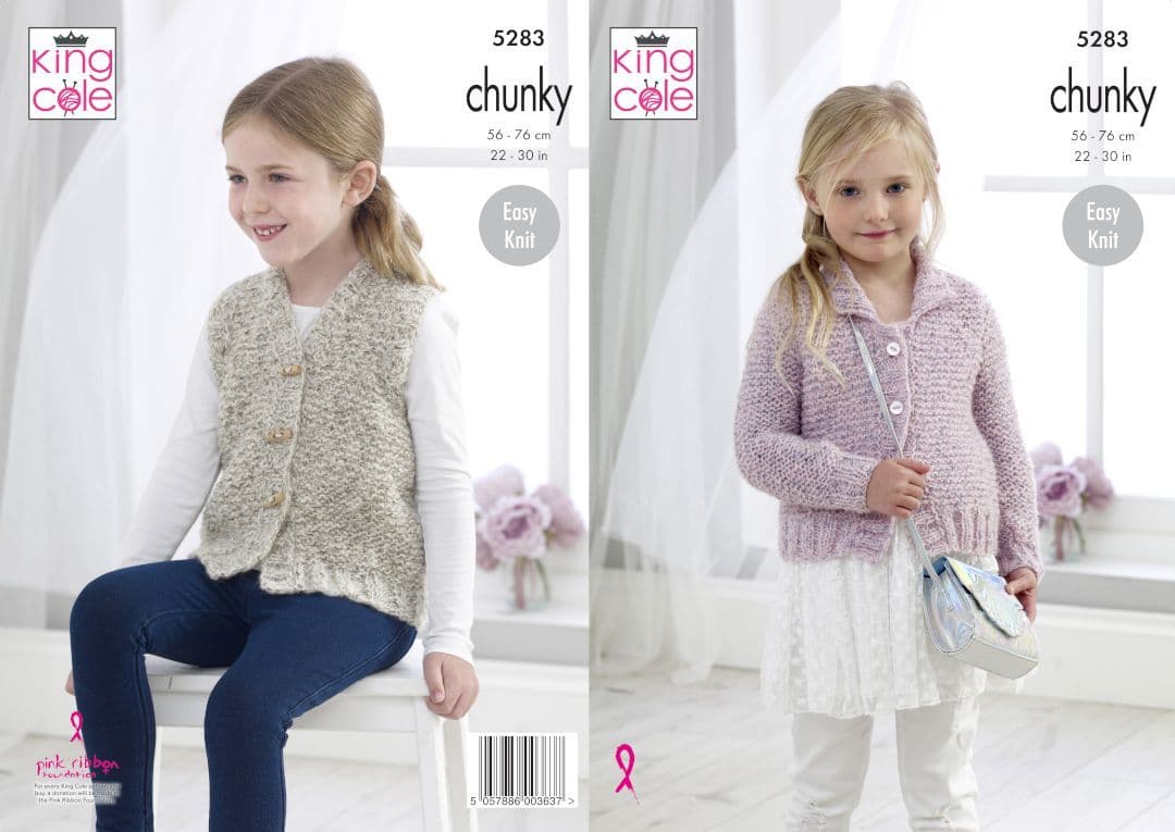 King Cole Indulge Chunky Cardigan & Waistcoat Pattern 5283