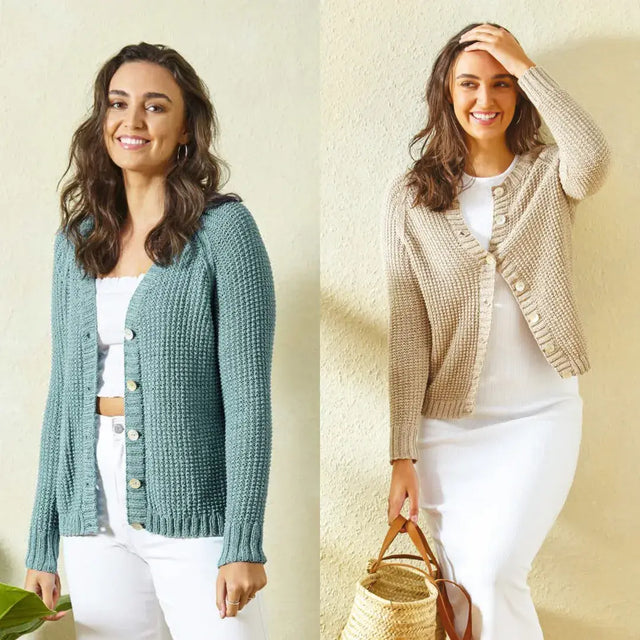 King Cole Linendale DK V Neck & Round Neck Cardigan Pattern 5992