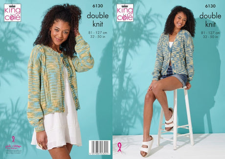 King Cole Linendale Reflections DK Cardigans Pattern 6130