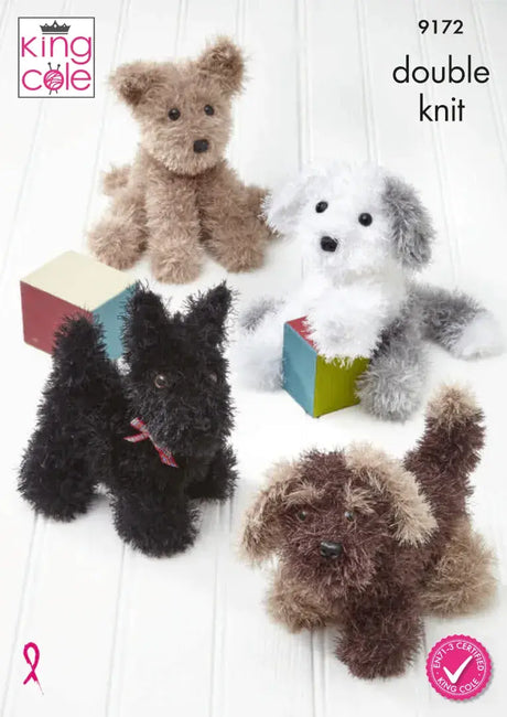 King Cole Moments DK Dog Toys Pattern 9172