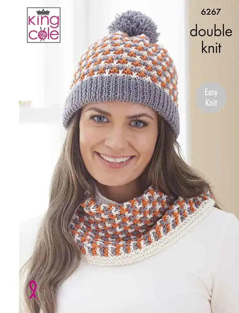 King Cole Orchard DK Scarf, Hat and Cowl Pattern 6267