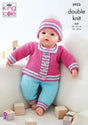 King Cole Pricewise DK Dolls Clothing, Babygrow, Bootees, Jacket, Leggings & Hat Pattern 5923