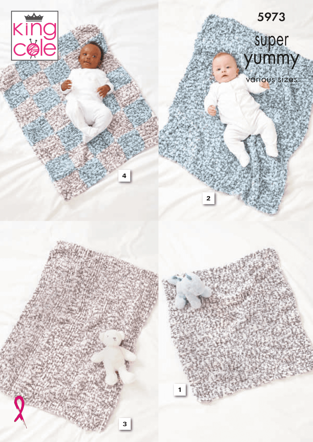 King Cole Super Yummy Blankets Pattern 5973