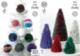 King Cole Tinsel Chunky Christmas Tree and Baubles Pattern 9035