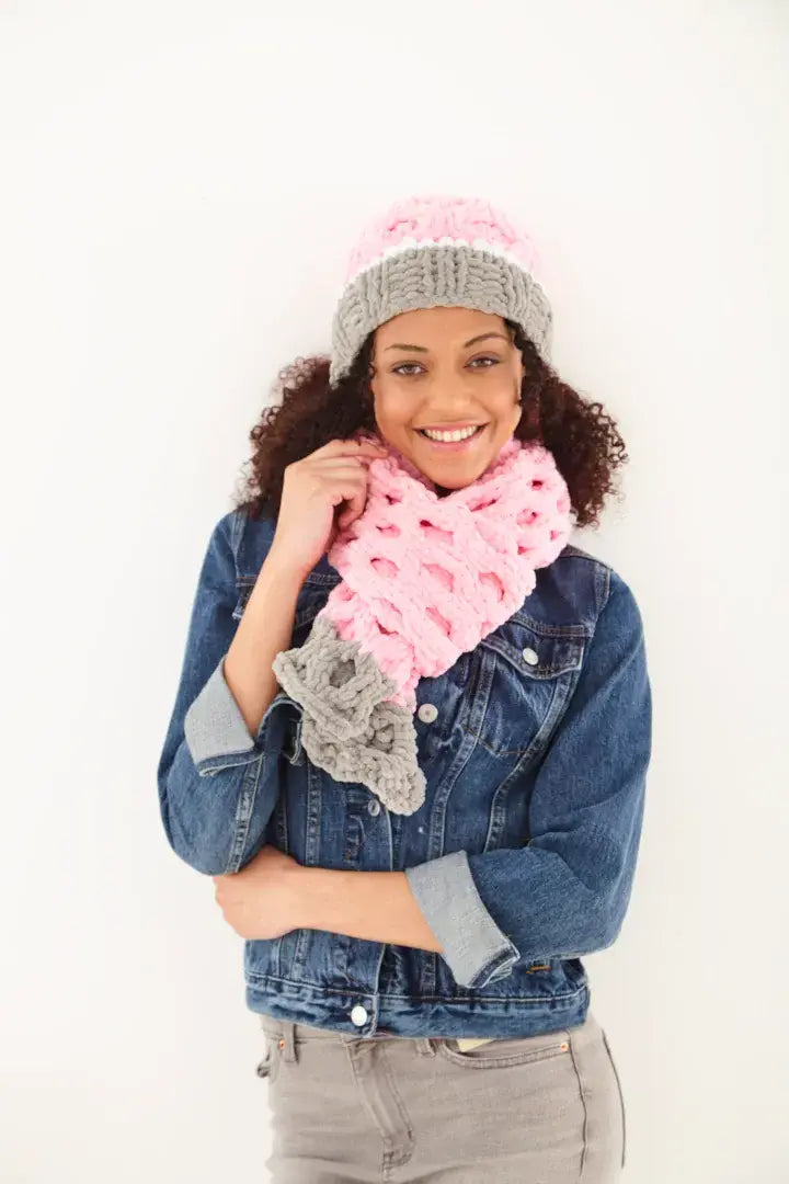 King Cole Toastie Super Chunky Snood, Hat & Scarf Pattern 6232