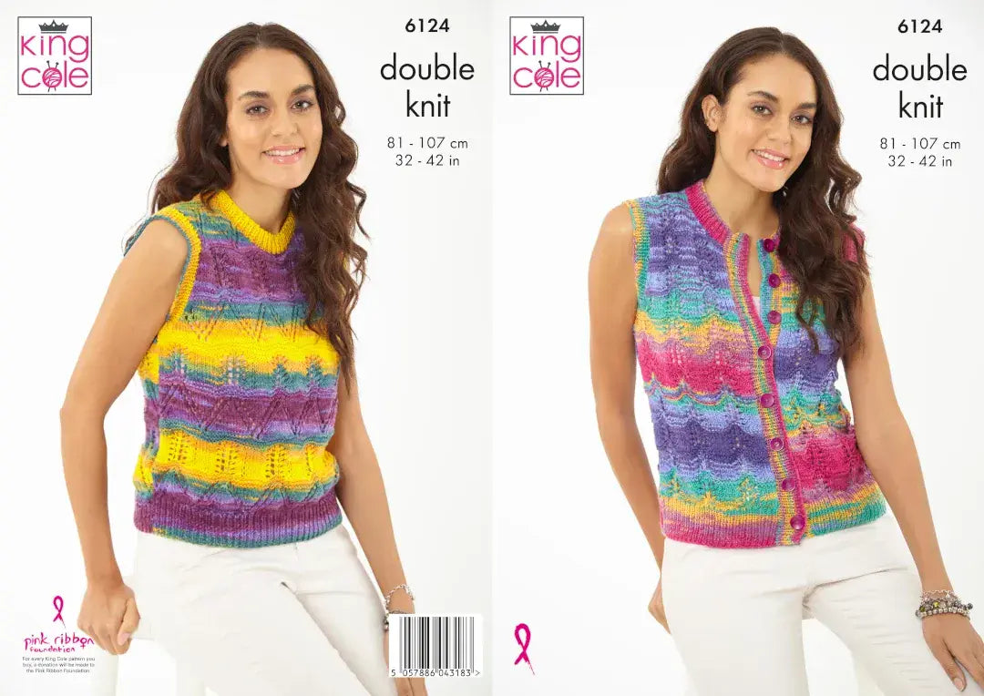 King Cole Tropical Beaches DK Tank Top & Waistcoat Pattern 6124