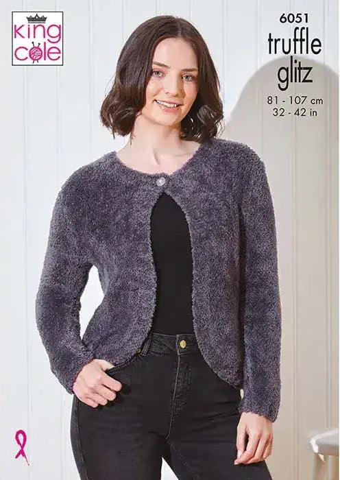 King Cole Truffle Glitz DK Tunic & Cardigan Pattern 6051