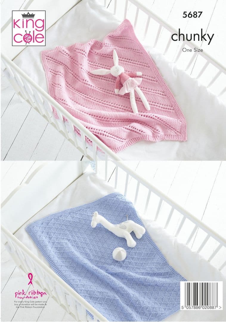 King Cole Ultra-Soft Blankets Pattern 5687