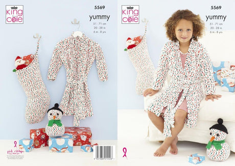 King Cole Yummy Chunky Christmas Dressing Gown & Stocking Pattern 5569