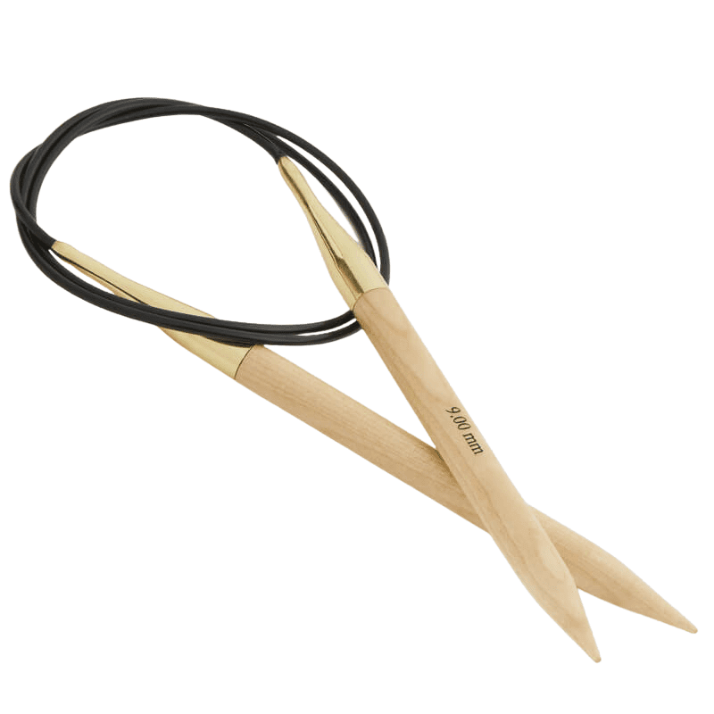 Aiguille Circulaire KnitPro Basix - Pointe En Bois De Bouleau - Câble 100 Cm - Calibre 15 Mm - Marron