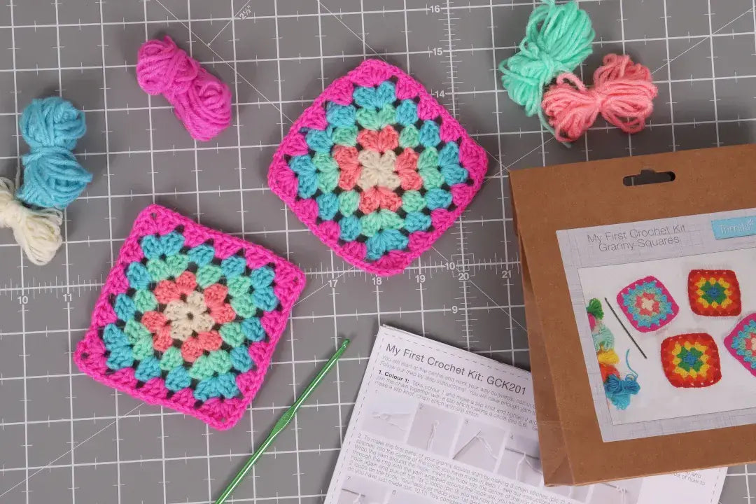 My First Crochet Kit - Bright Coloured Granny Squares