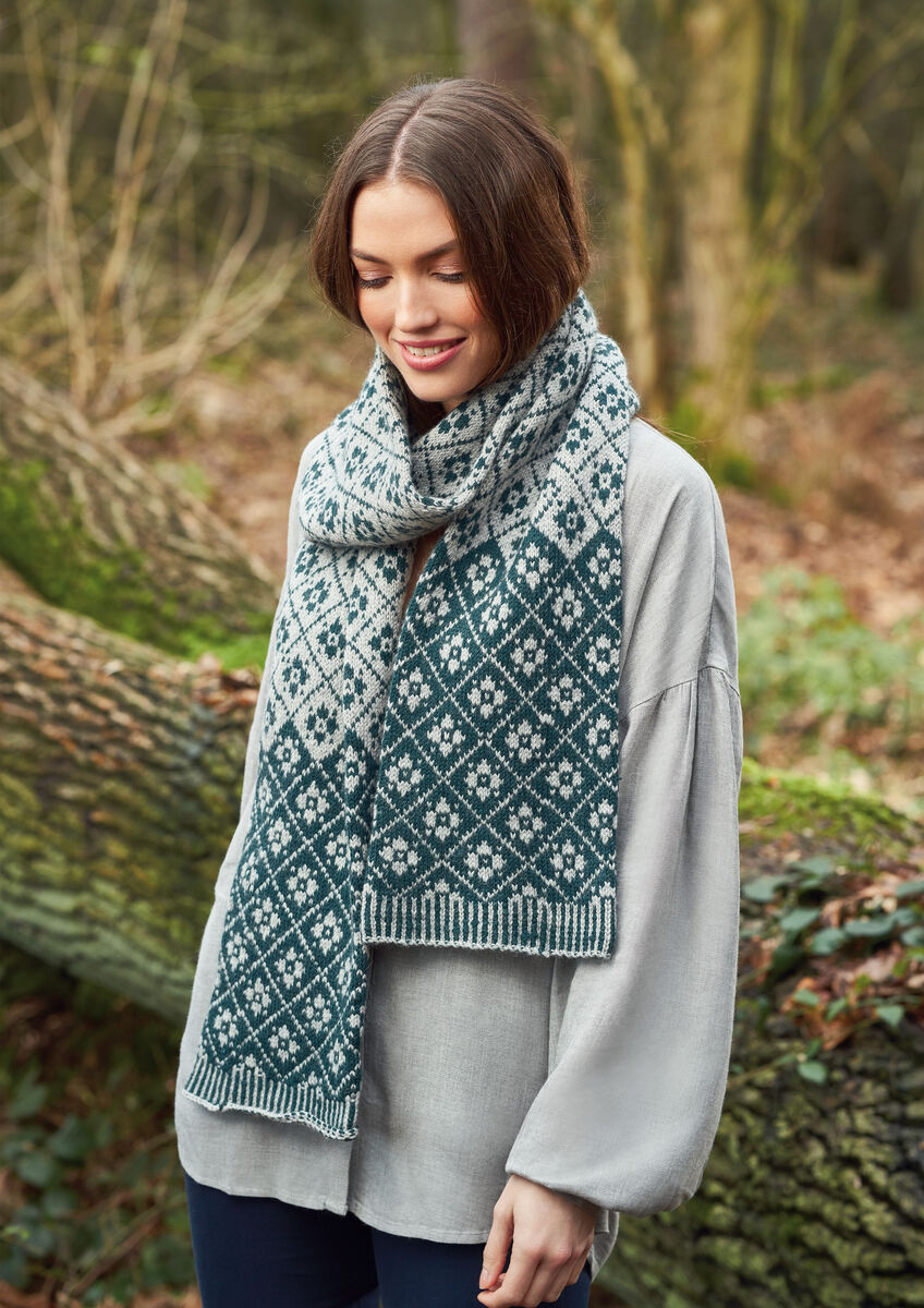 Rowan Alpaca Soft DK Lattice Scarf Pattern By Martin Storey