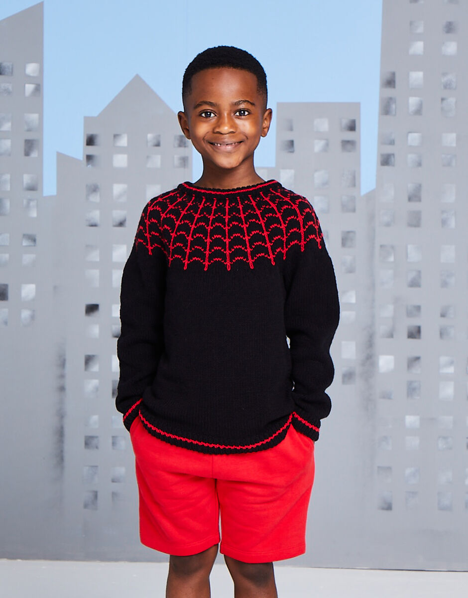 Sirdar Replay DK Superhero Spider Web Sweater Pattern 2614