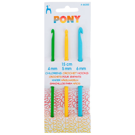 Pony Children's Plastic Crochet Hook Set - Set of 3