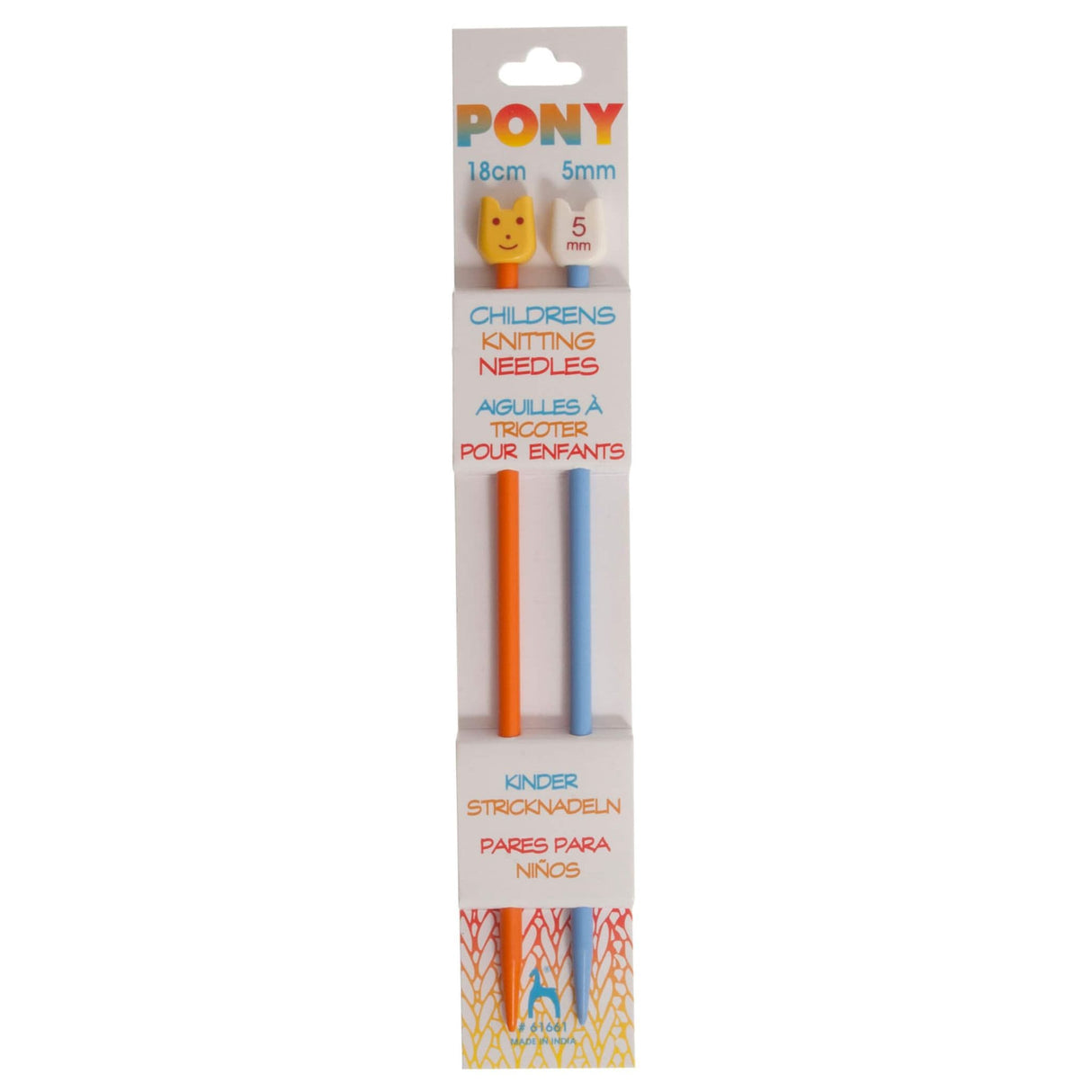 Pony Children's Plastic Single Pointed Needles - 18cm