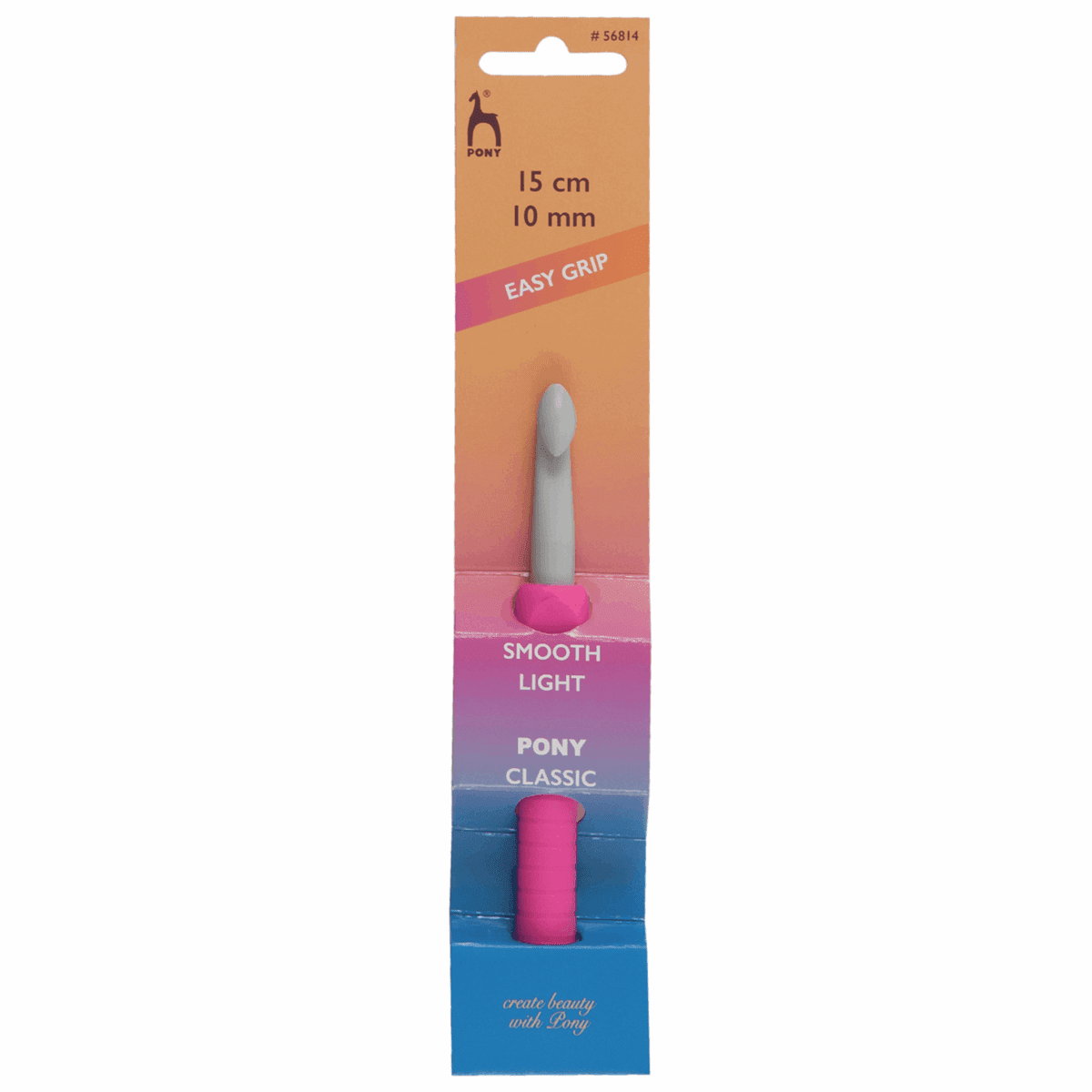 Pony Easy Grip Crochet Hook With Finger Flat - Coloured