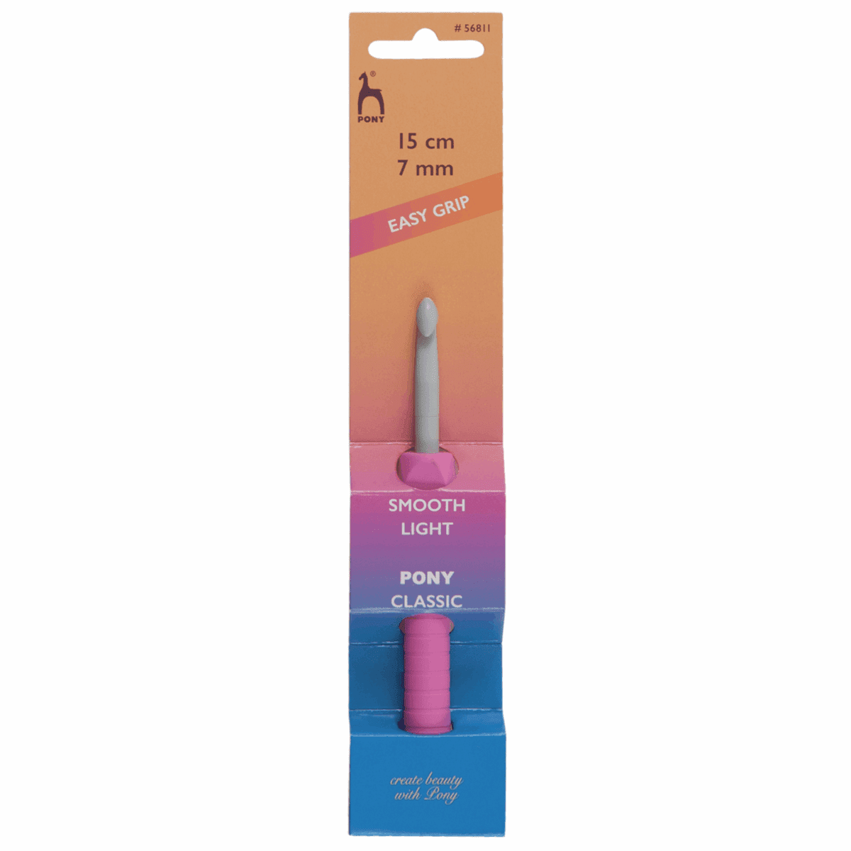 Pony Easy Grip Crochet Hook With Finger Flat - Coloured