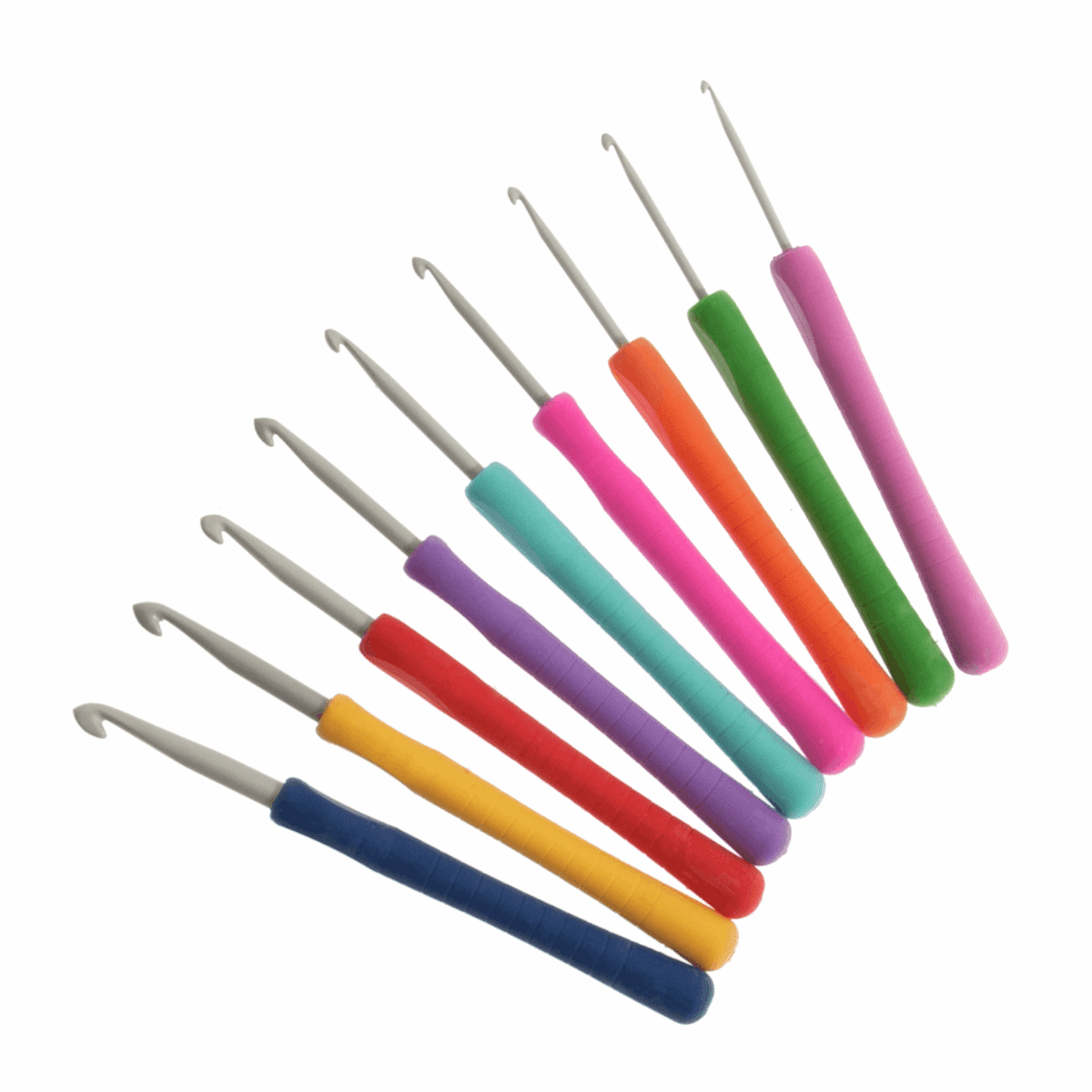 Pony Easy Grip Crochet Hook With Finger Flat - Set of 9