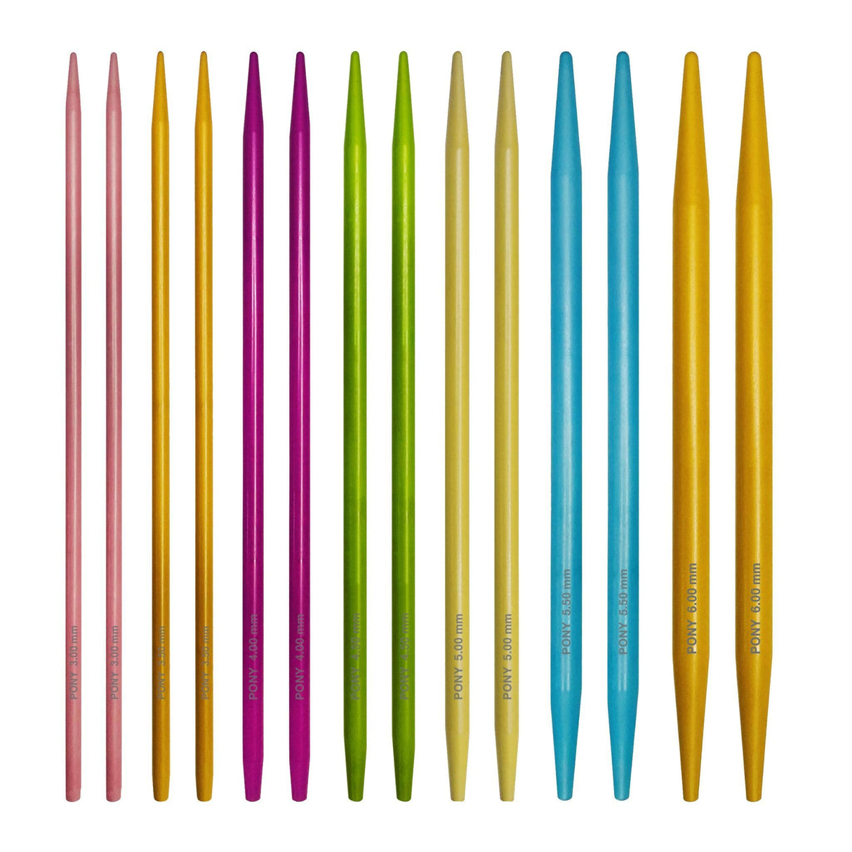 Pony Interchangeable Circular Needle Tips Set - Set of 7 Multi Colour