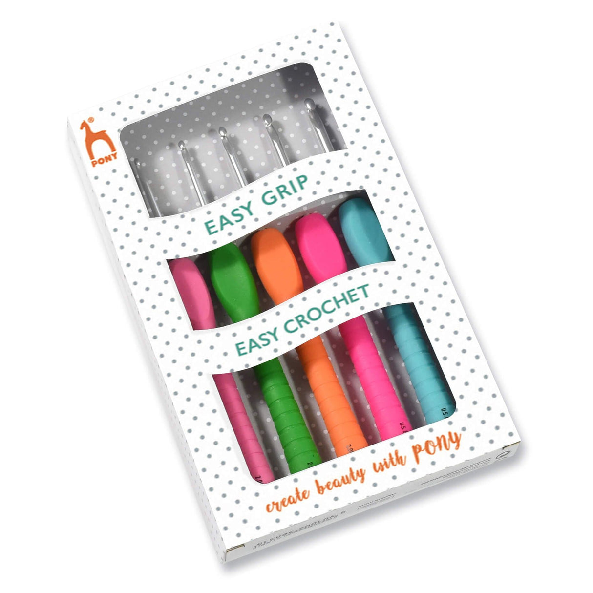 Pony Polka Dot Easy Grip Crochet Hook Set - Set of 5