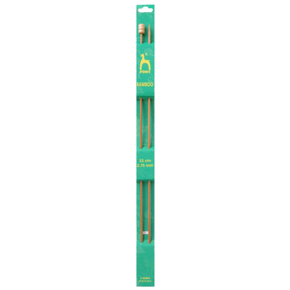 Pony Single Point Knitting Needles - Bamboo - 33cm