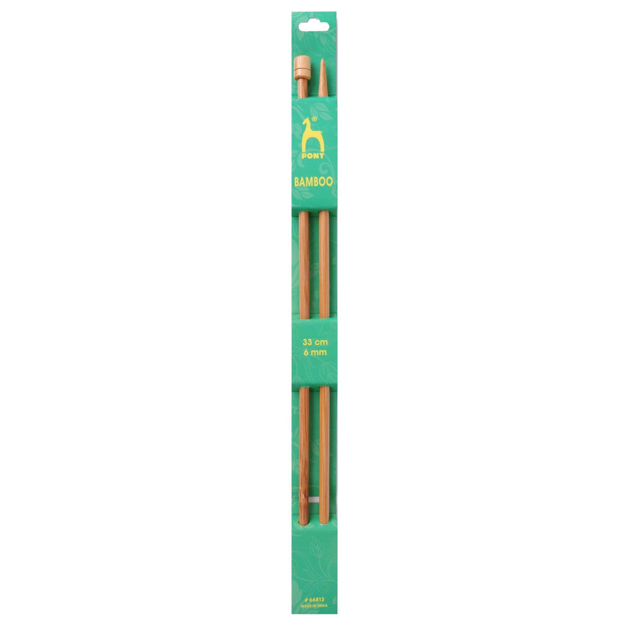 Pony Single Point Knitting Needles - Bamboo - 33cm