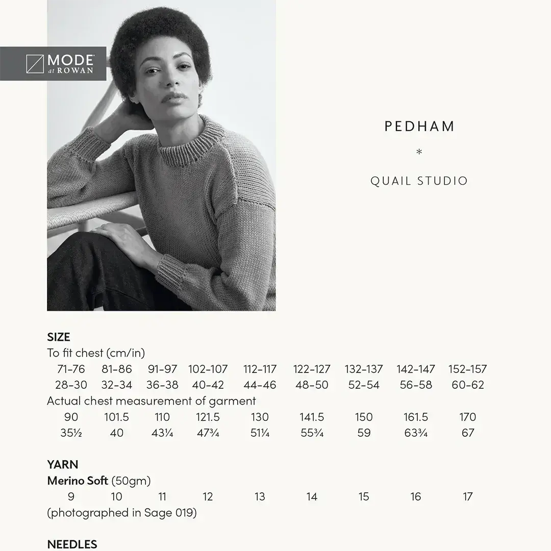 Rowan Mode Pedham Sweater Pattern by Quail Studio