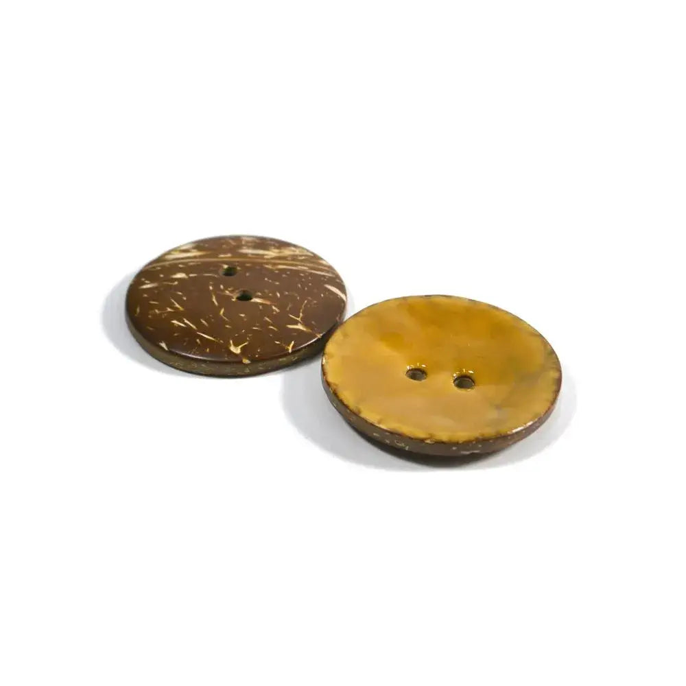 Set of 2 Coloured Coconut Buttons [W231] 23mm