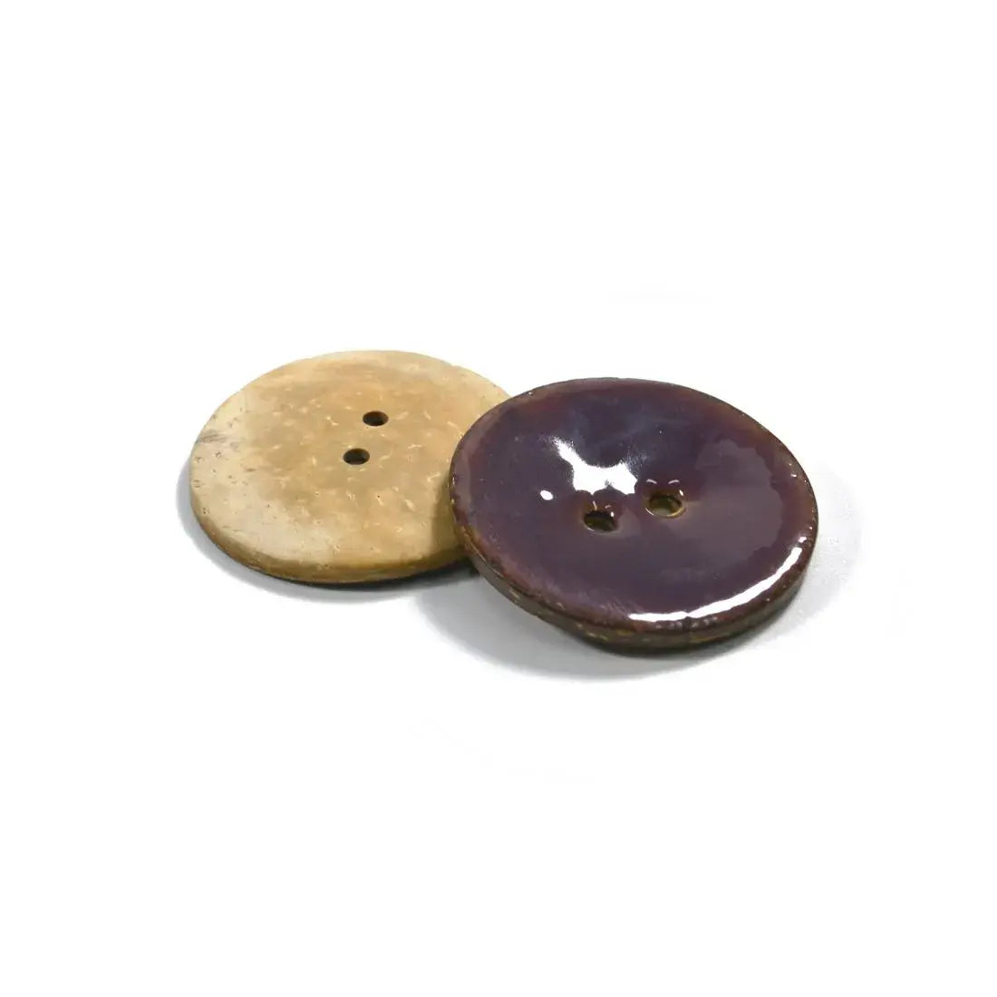 Set of 2 Coloured Coconut Buttons [W231] 23mm