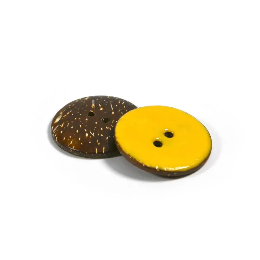 Set of 2 Coloured Coconut Buttons [W231] 23mm